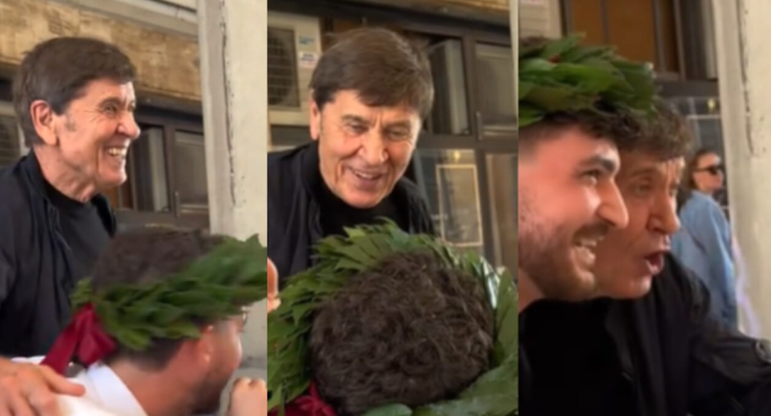 Gianni Morandi, in strada, si ferma per festeggiare la laurea di uno sconosciuto [VIDEO]